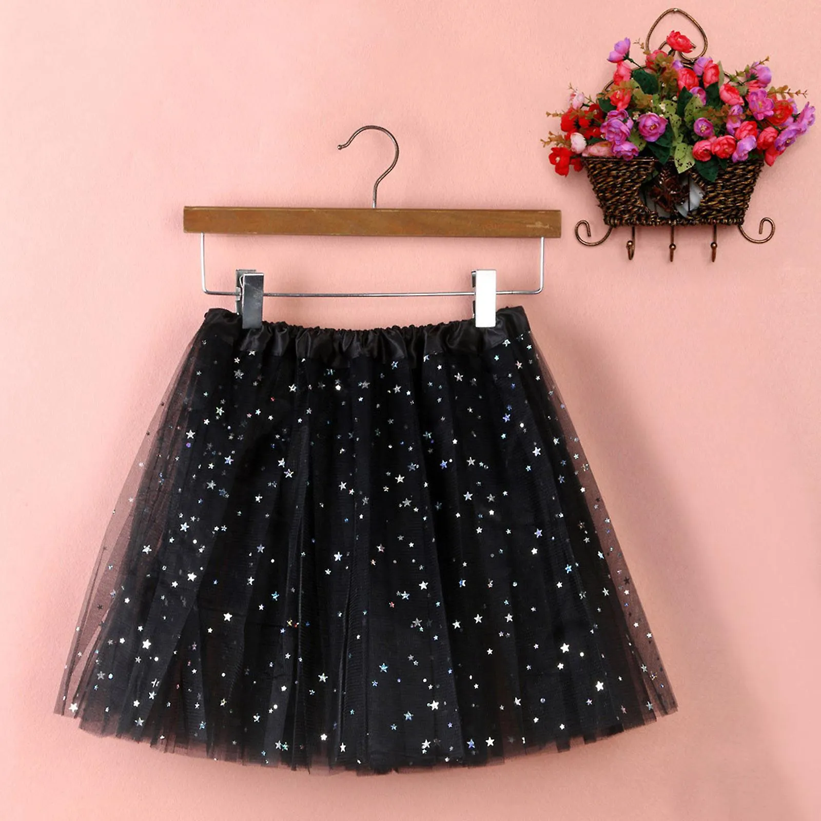 Mardi Gras Costume Womens Pleated Gauze Short Tulle Skirt Adult Dancing Skirt