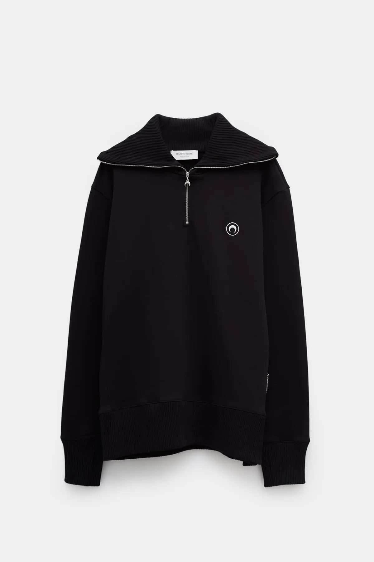 MARINE SERRE BLACK TOTE BAG PRINT HALFZIP SWEATSHIRT