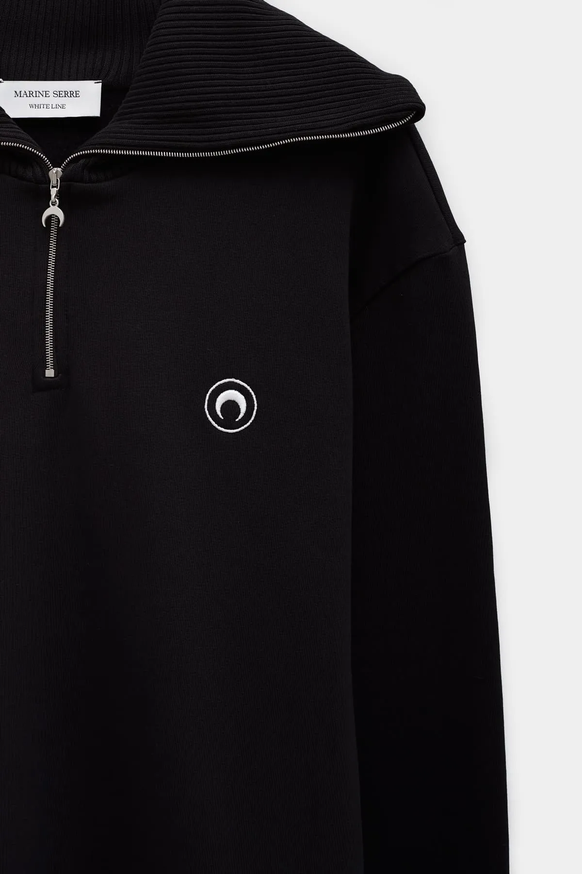 MARINE SERRE BLACK TOTE BAG PRINT HALFZIP SWEATSHIRT