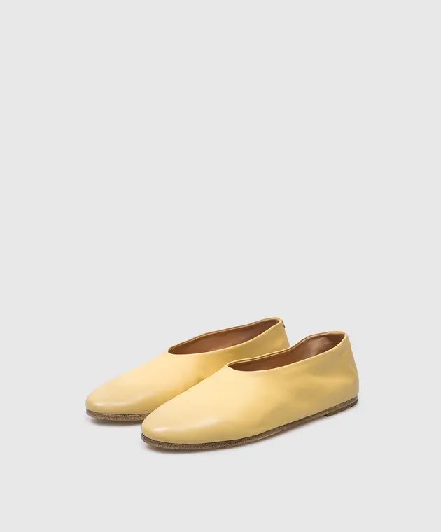 Marsell Yellow leather ballerina shoes