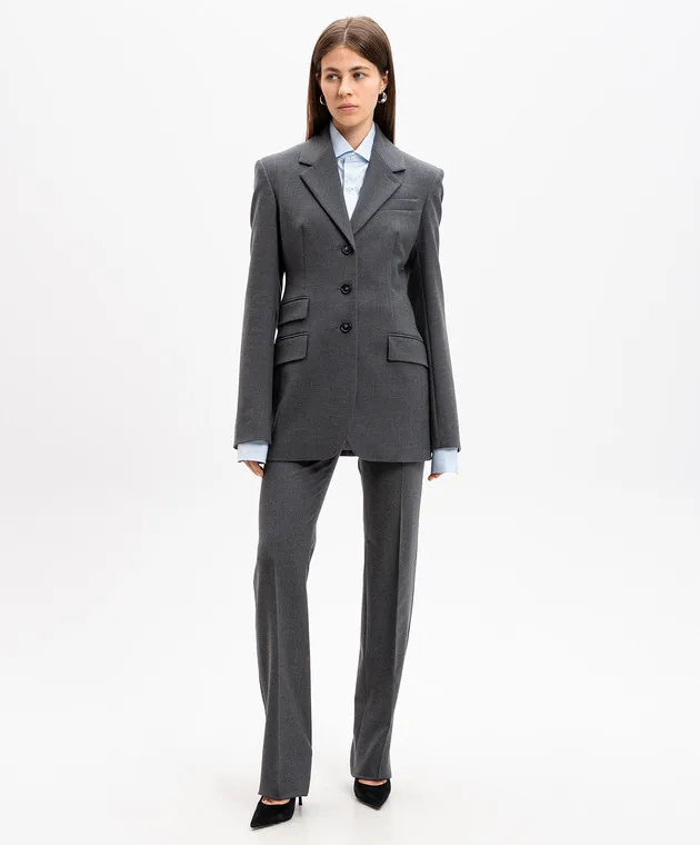 Max Mara Sportmax MORA gray wool pants