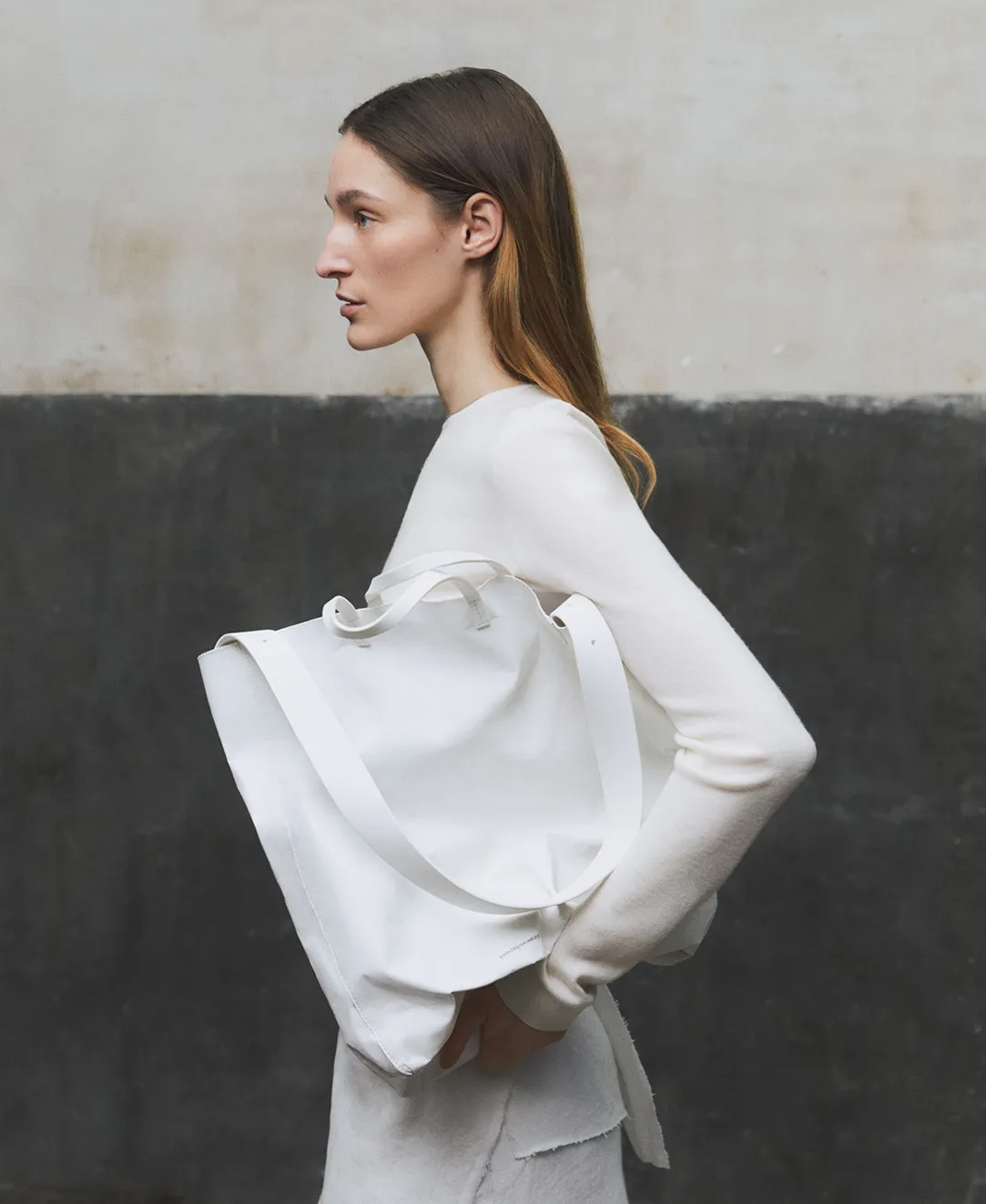 Maxi shopper alma de metal blanco mujer