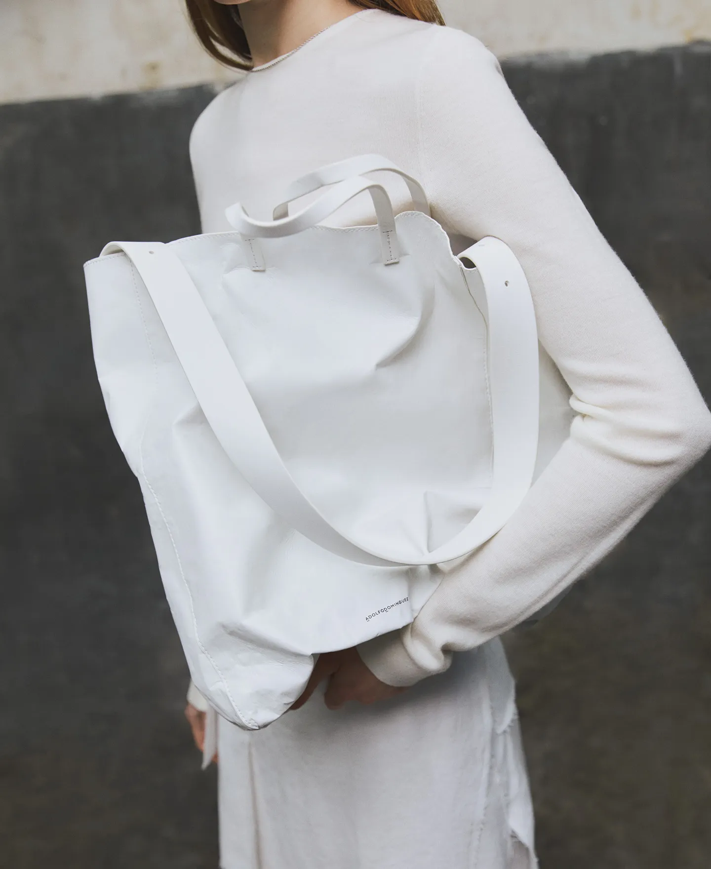 Maxi shopper alma de metal blanco mujer