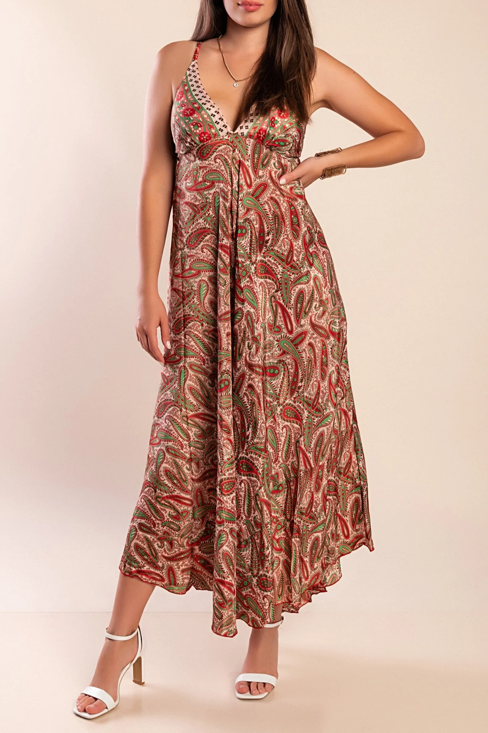Maxivestido con estampado, multicolor