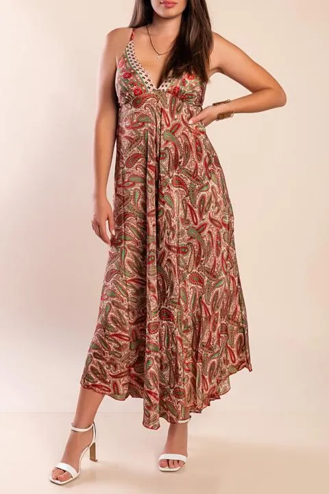 Maxivestido con estampado, multicolor