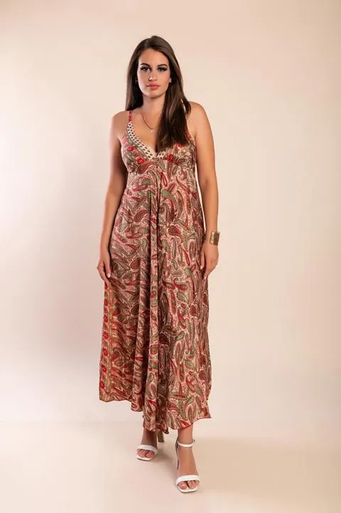 Maxivestido con estampado, multicolor