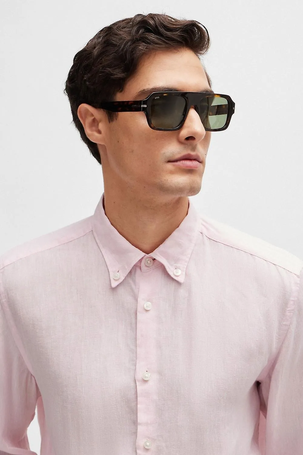 MEN'S BOSS BLACK BOSS SLIAMSBDC1242 LONG SLEEVED SHIRT LIGHT PASTEL PINK