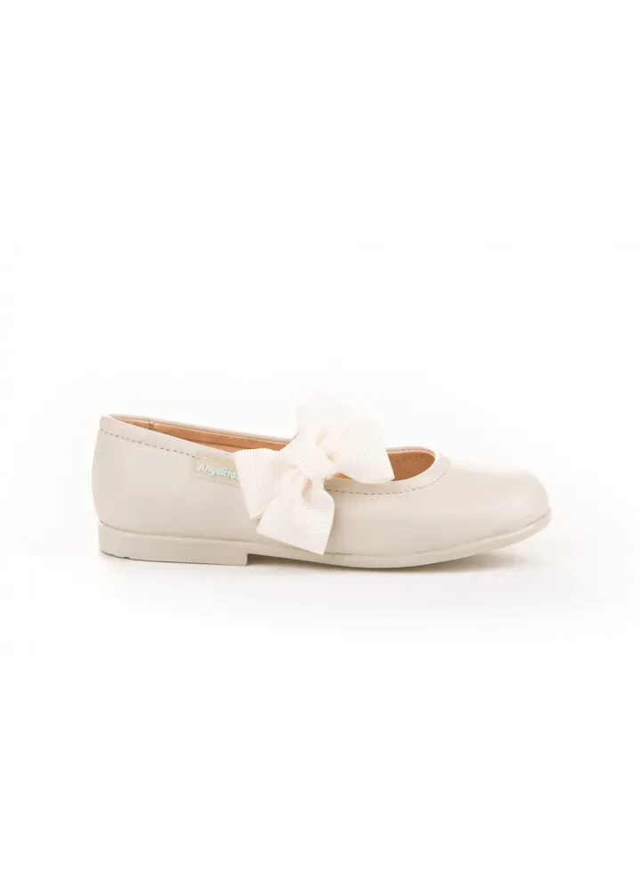 Merceditas Niña Piel Beige Velcro Angelitos