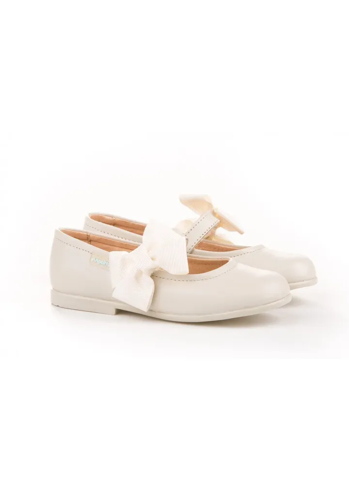 Merceditas Niña Piel Beige Velcro Angelitos