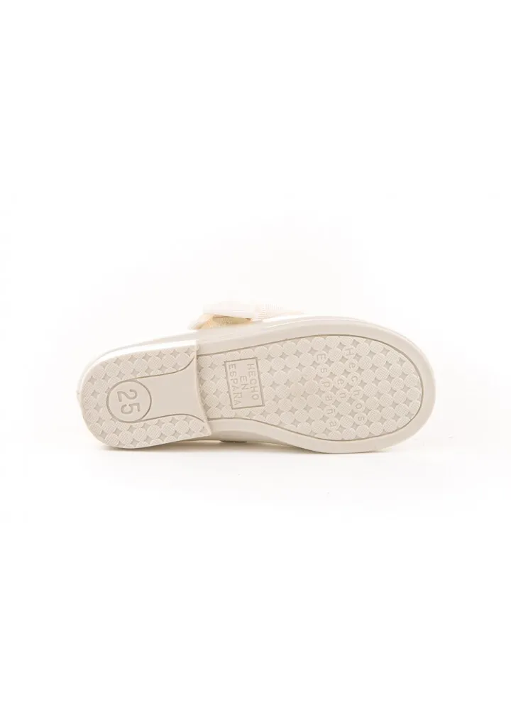 Merceditas Niña Piel Beige Velcro Angelitos