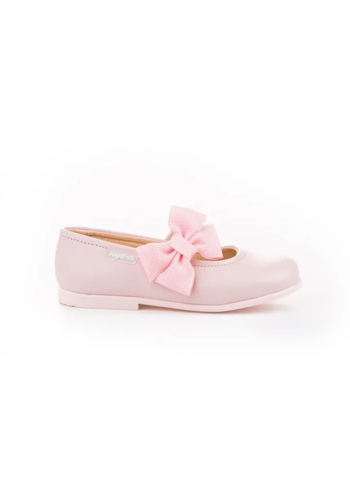Merceditas Niña Piel Rosa Velcro Angelitos