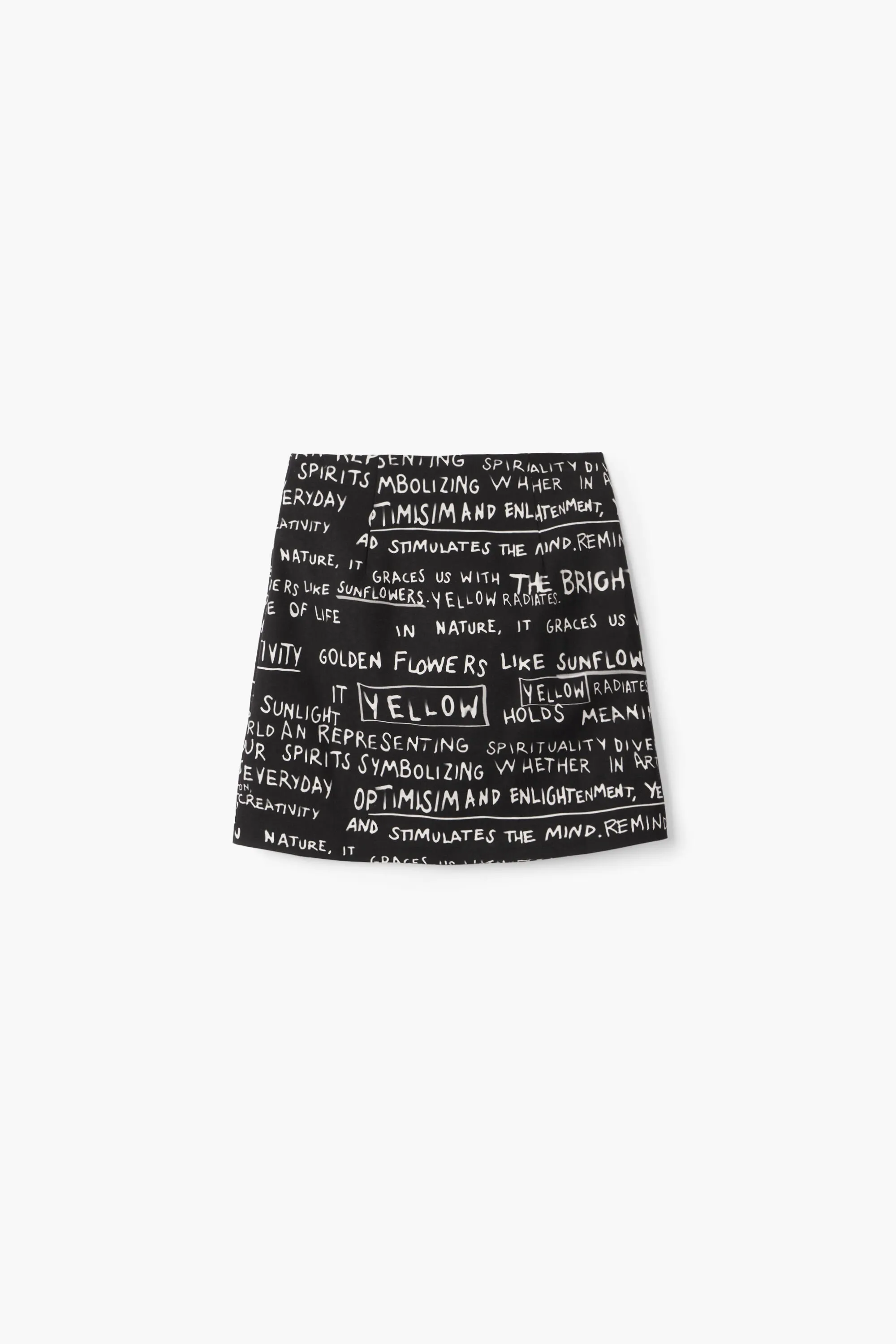 Minifalda estampado frases