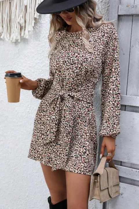 Minivestido con estampado leopardo, leopardo