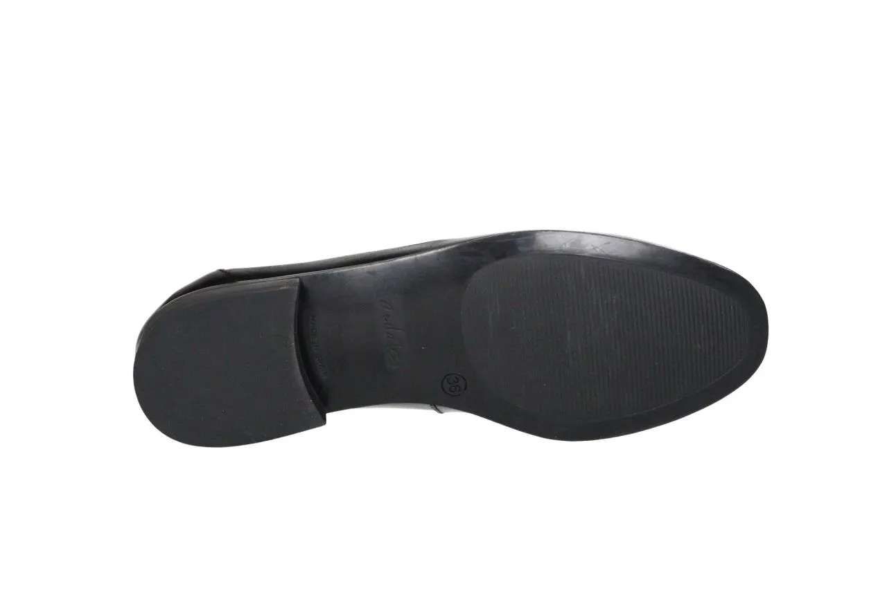 Mocasin Piel Negro Adorno Pala Borlas