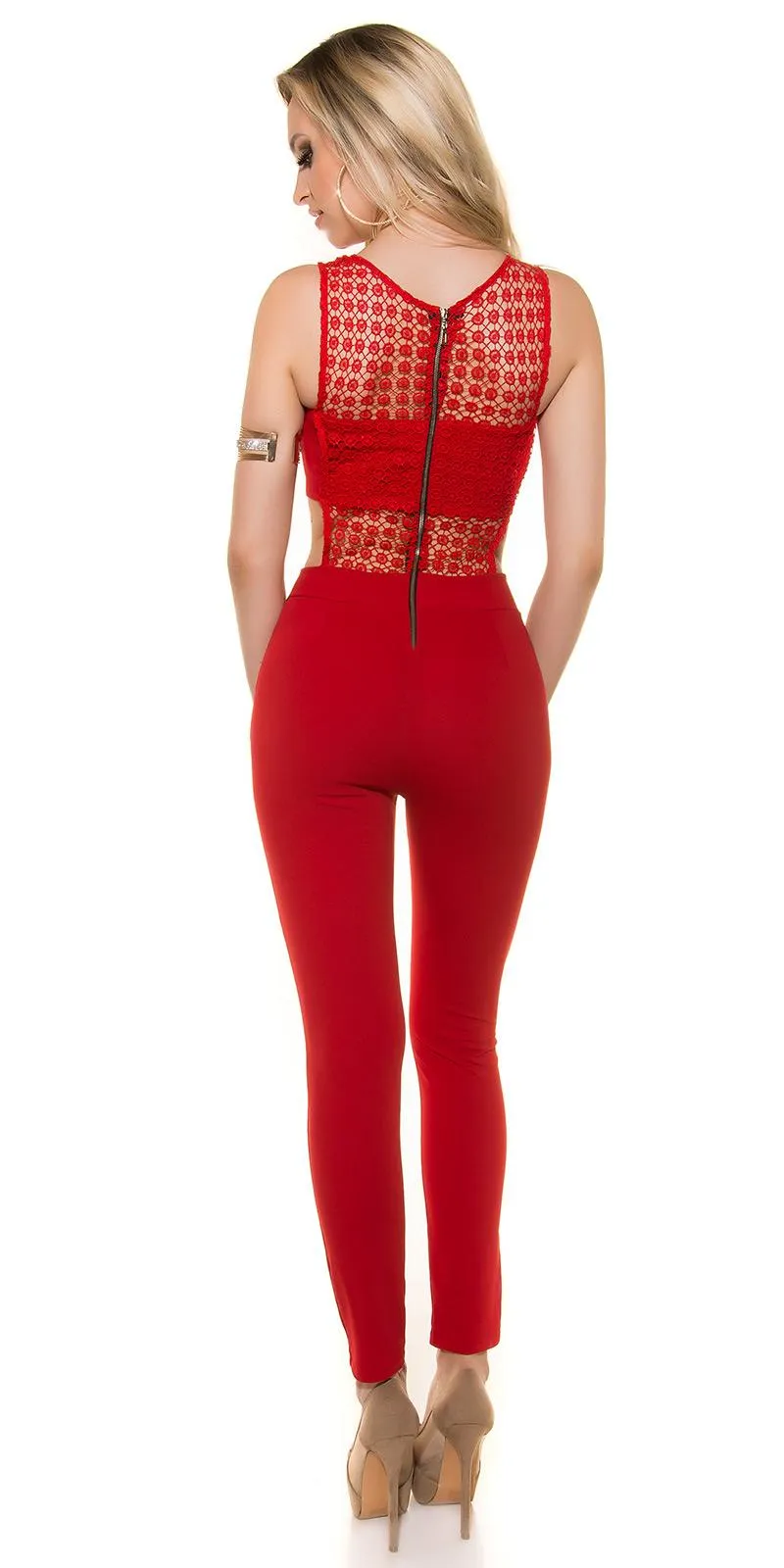 Mono ajustado para mujer ajustado rojo
