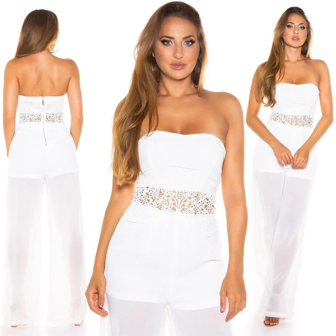 Mono corto blanco con transparencias