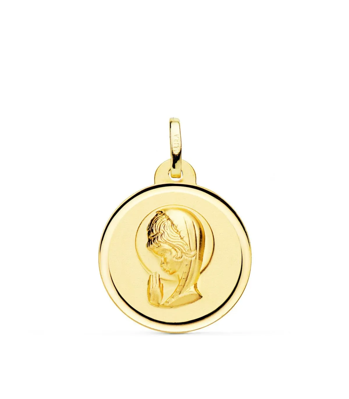Médaille Vierge bisel 18K 20mm