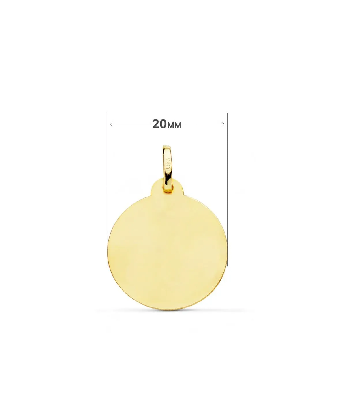 Médaille Vierge bisel 18K 20mm