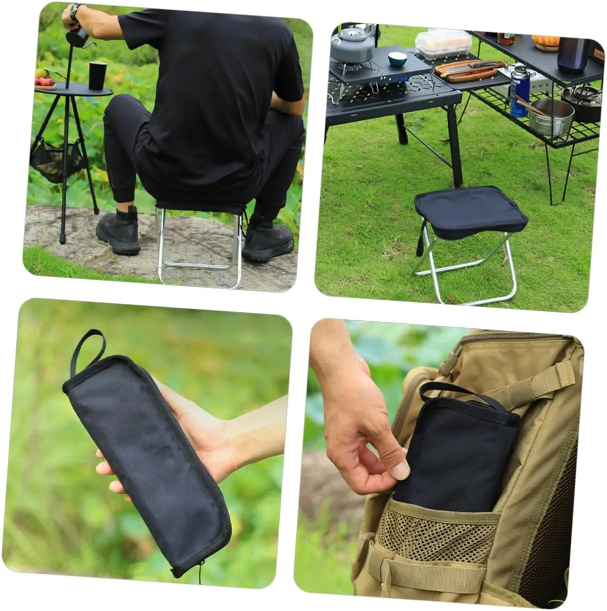 NAMOARLY Taburete Portátil para Camping y Silla Ultra Ligera para Viajes Excursiones y Actividades Al Aire Libre