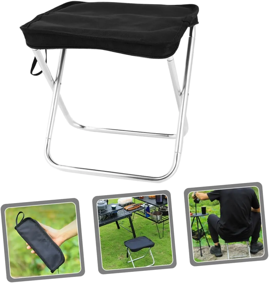 NAMOARLY Taburete Portátil para Camping y Silla Ultra Ligera para Viajes Excursiones y Actividades Al Aire Libre
