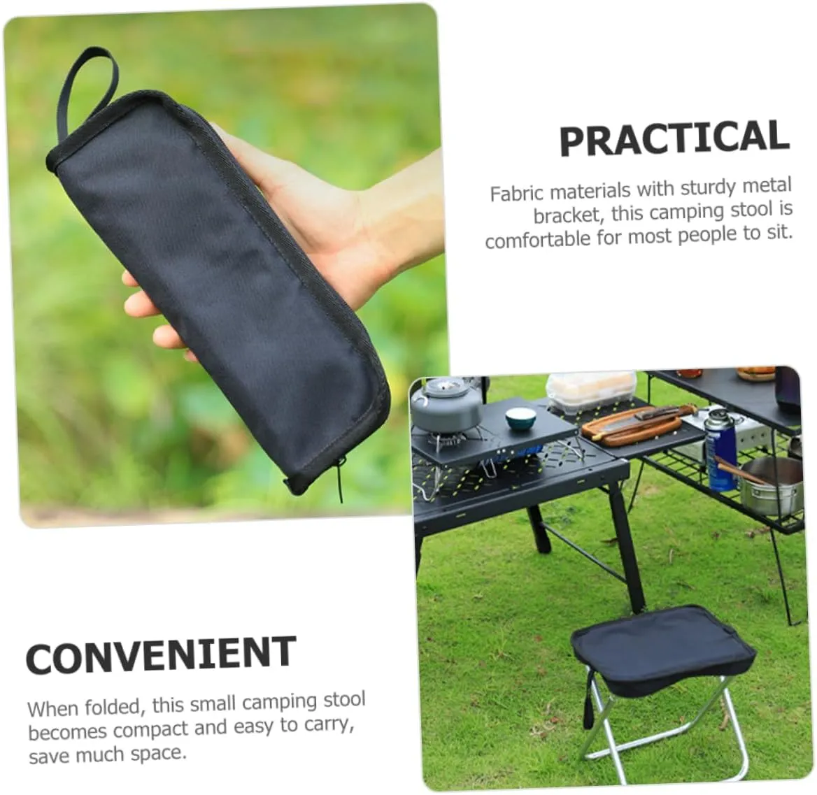 NAMOARLY Taburete Portátil para Camping y Silla Ultra Ligera para Viajes Excursiones y Actividades Al Aire Libre