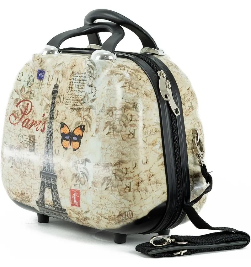 Neceser rigido con estampado de París