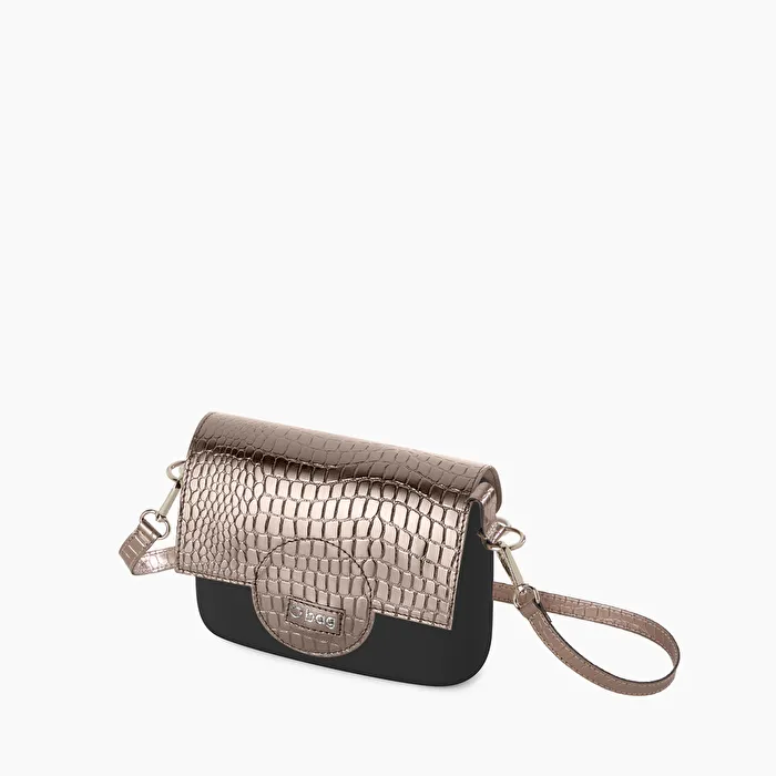 O pocket gunmetal estampado brillante coco