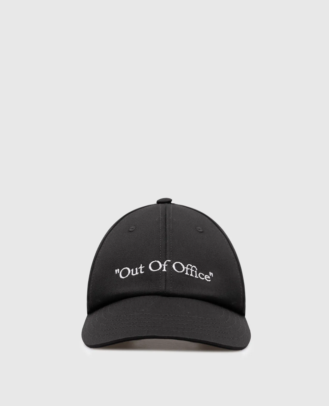 OFFWHITE BLACK CAP WITH OUT OF OFFICE EMBROIDERY