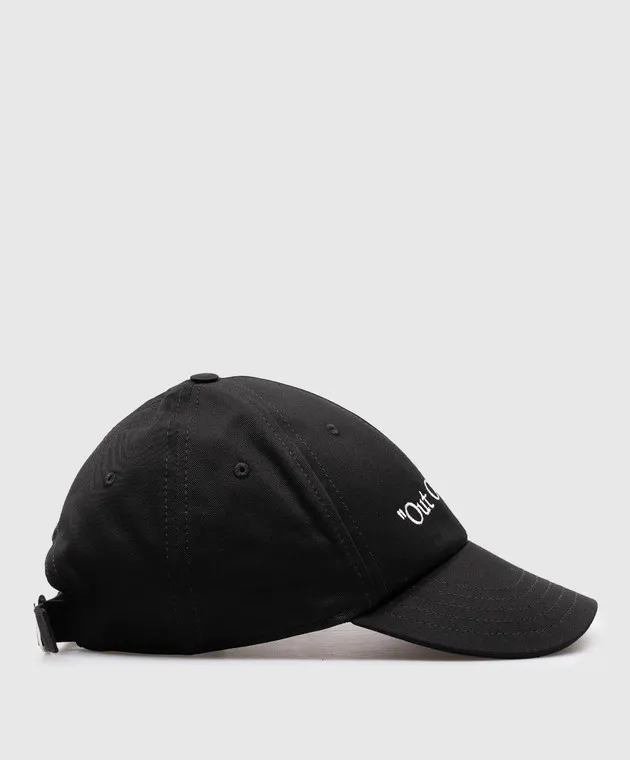 OFFWHITE BLACK CAP WITH OUT OF OFFICE EMBROIDERY