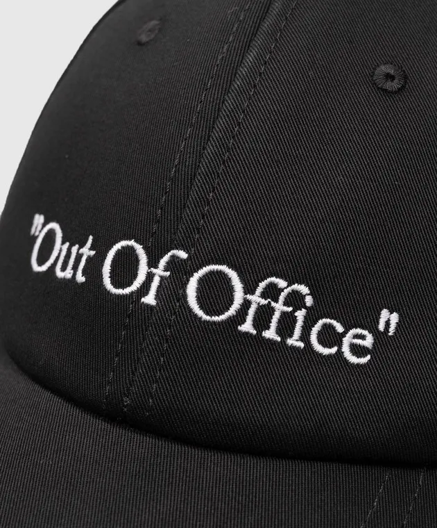 OFFWHITE BLACK CAP WITH OUT OF OFFICE EMBROIDERY
