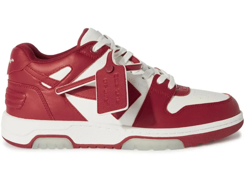 OFFWHITE OUT OF OFFICE OOO LOW TOPS BURGUNDY WHITE