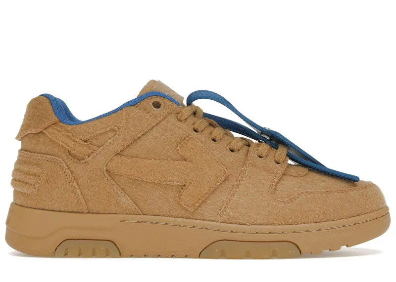 OFFWHITE OUT OF OFFICE OOO LOW TOPS CAMEL BLUE WOOL