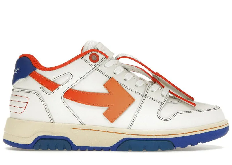 OFFWHITE OUT OF OFFICE OOO LOW TOPS WHITE ORANGE BLUE CONTRAST STITCHING