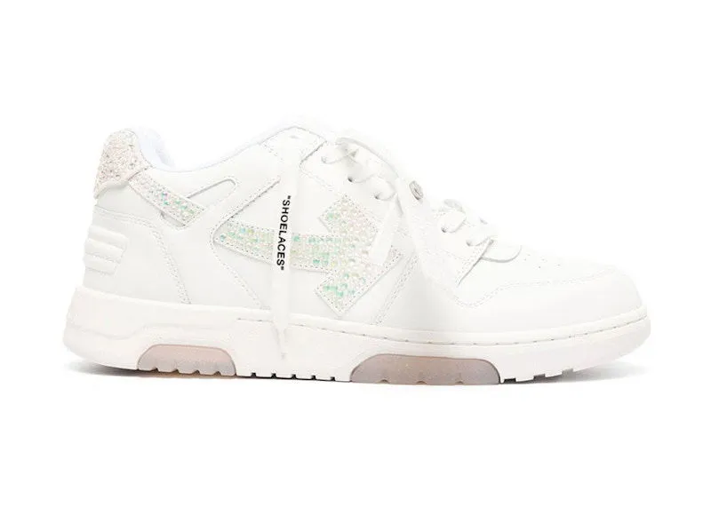 OFFWHITE OUT OF OFFICE OOO LOW TOPS WHITE STRASS ARROW