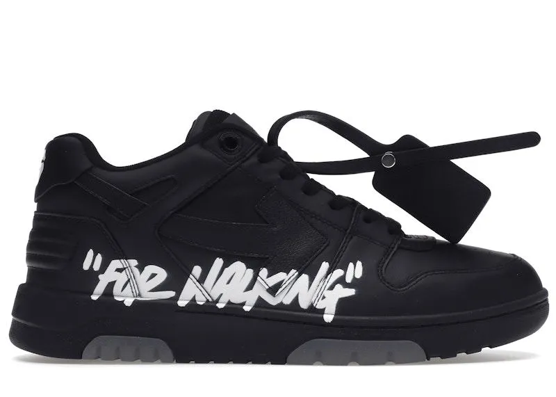OFFWHITE OUT OF OFFICE OOO "FOR WALKING" LOW TOPS BLACK WHITE