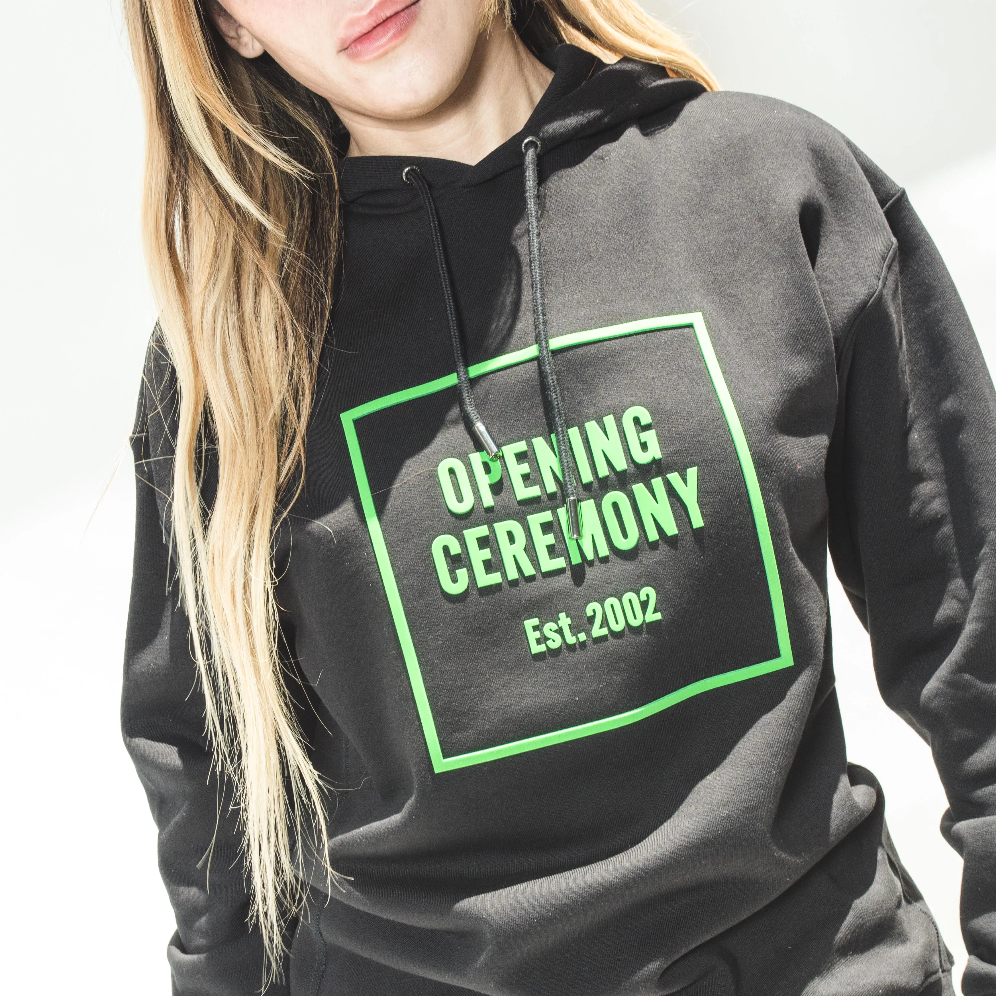 OPENING CEREMONY 3D BOX LOGO HOODIE BLACK GREEN