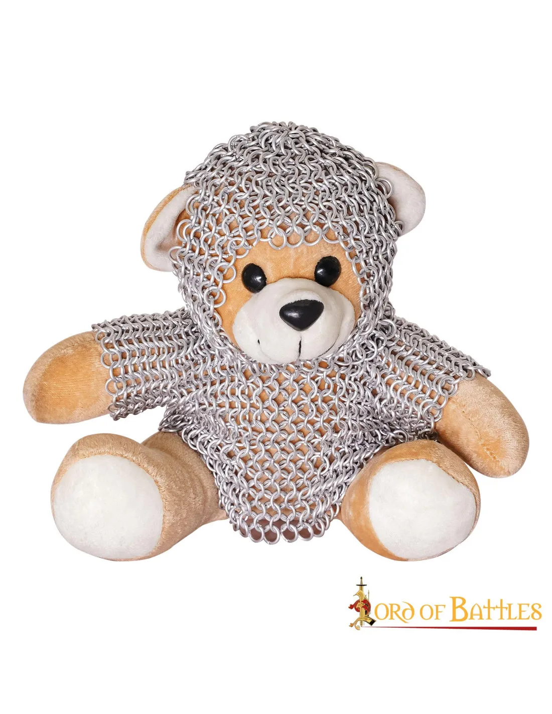 Oso de peluche medieval con cota de malla