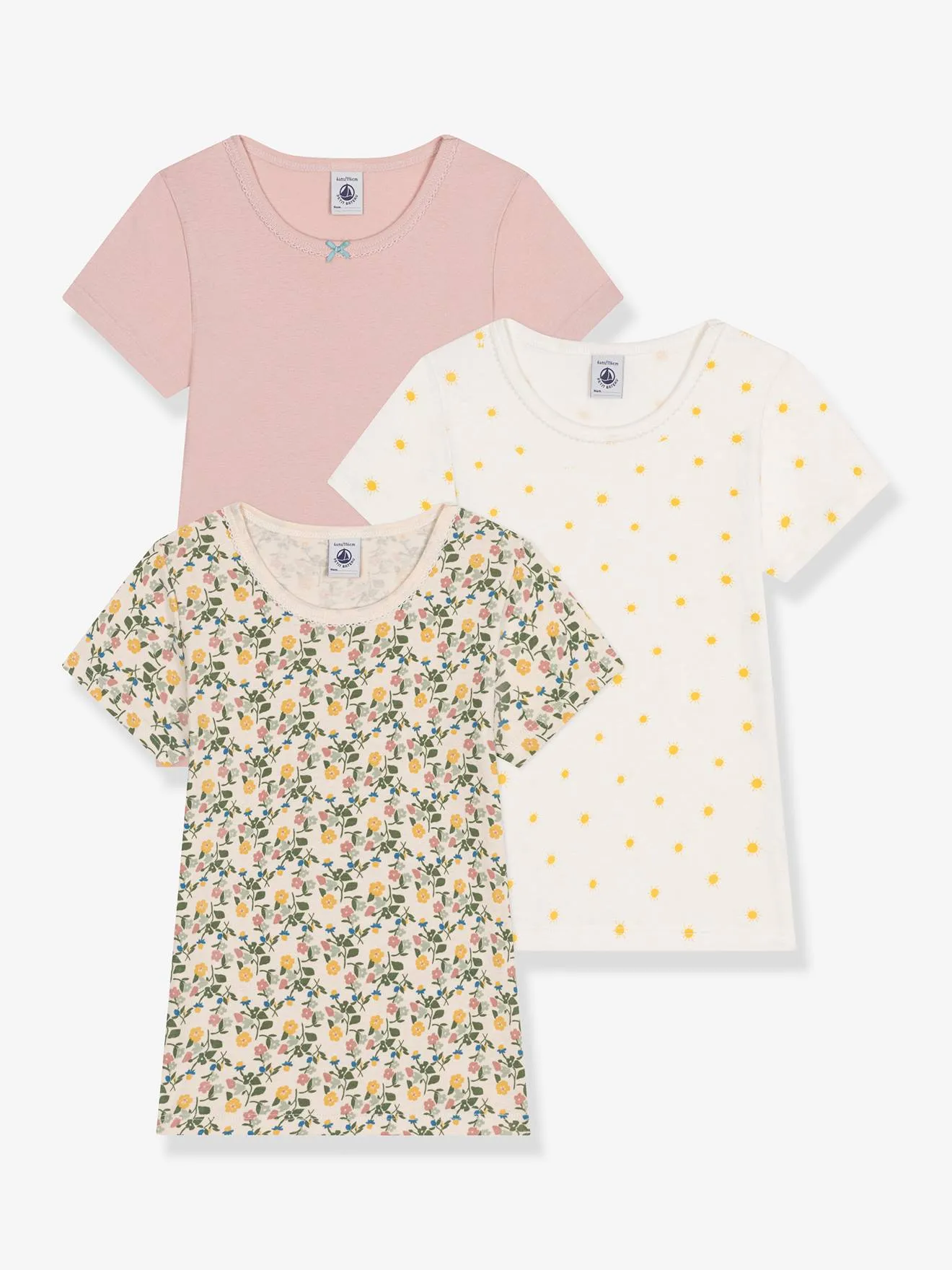 Pack de 3 camisetas de manga corta PETIT BATEAU