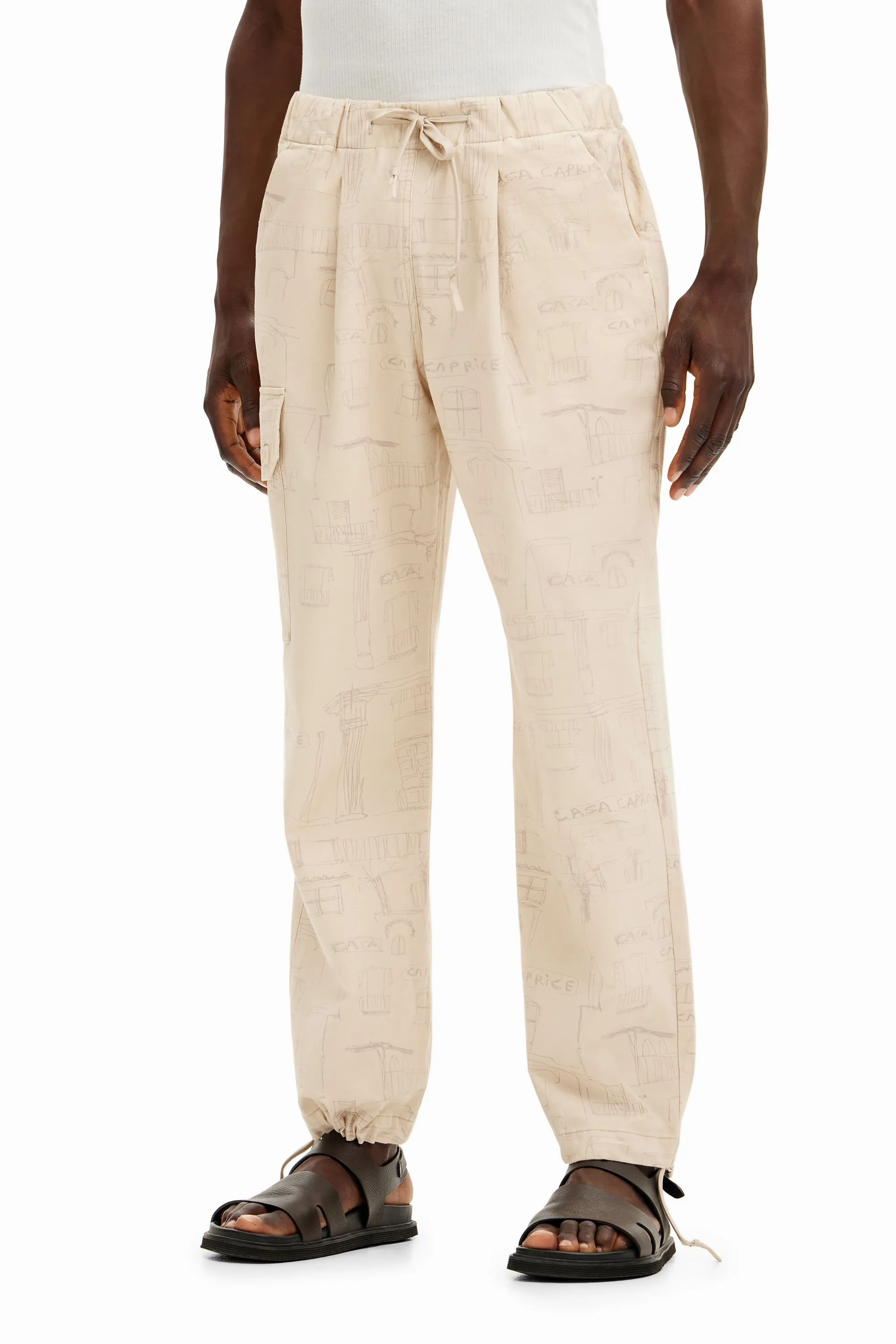 Pantalón cargo estampado