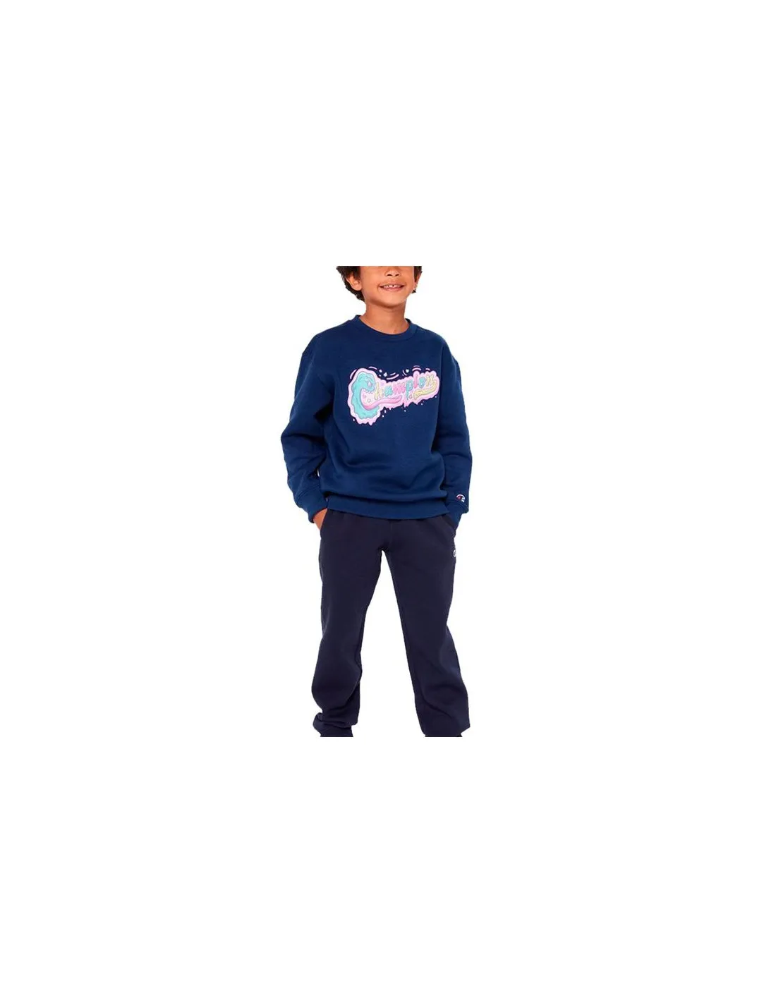 Pantalones Champion Rib Cuff Legacy Azul Niño