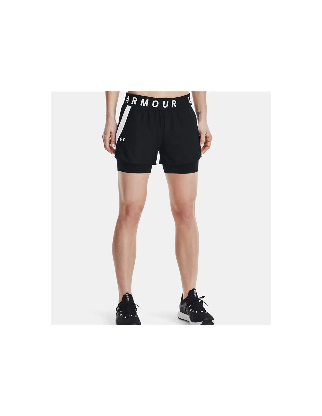PANTALONES CORTOS UNDER ARMOUR PLAY UP 2IN1 MUJER BLACK