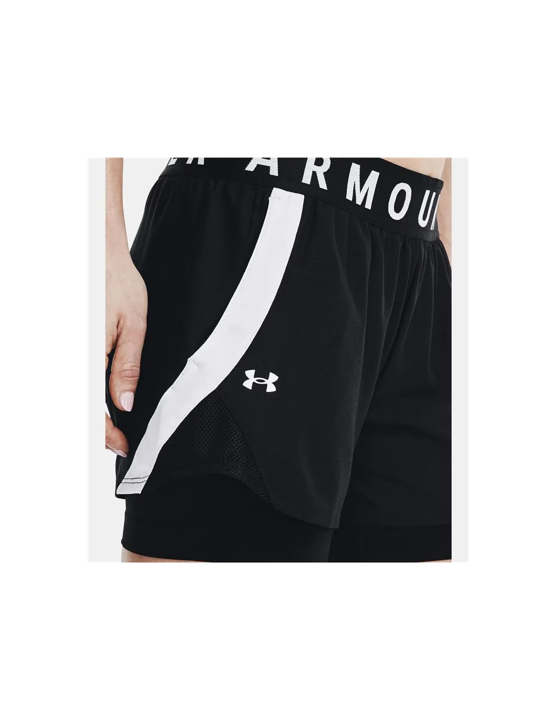 PANTALONES CORTOS UNDER ARMOUR PLAY UP 2IN1 MUJER BLACK