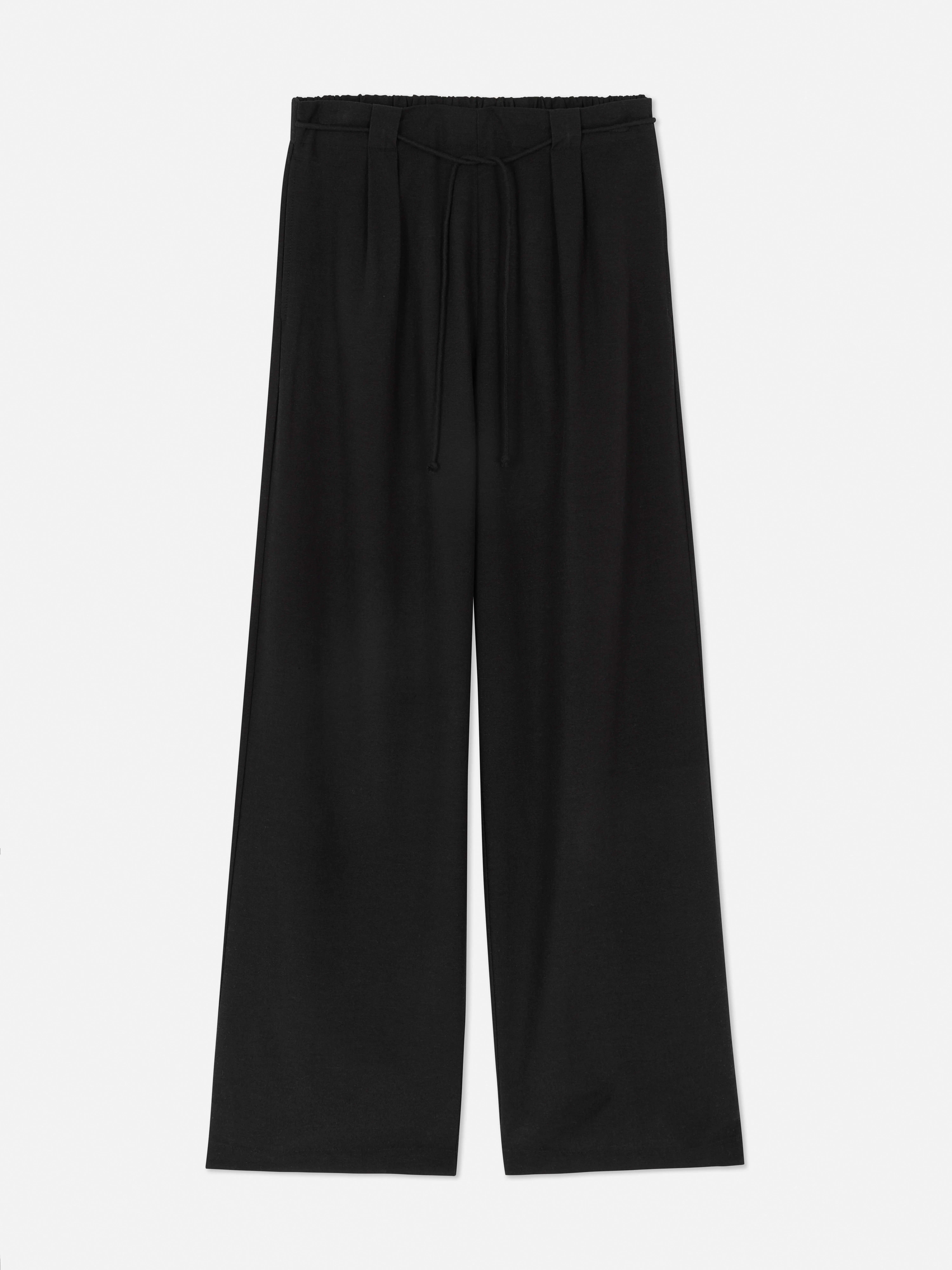 Pantalones de pernera ancha con cordón de ajuste