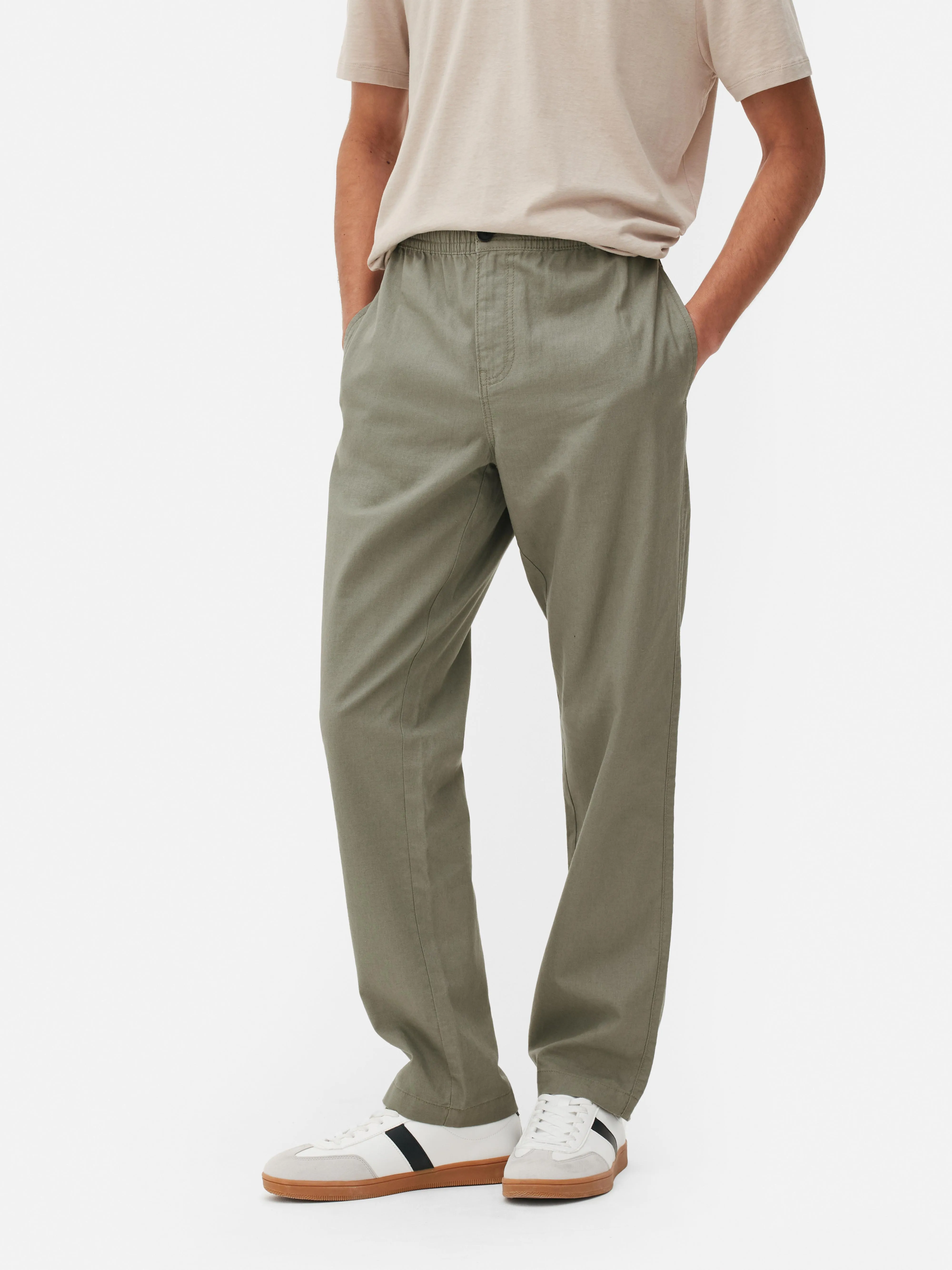 Pantalones en mezcla de lino
