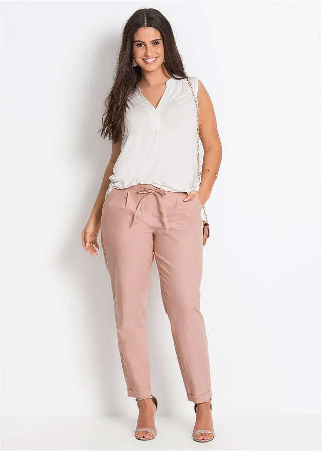 Pantalón de lino Rosa vintage
