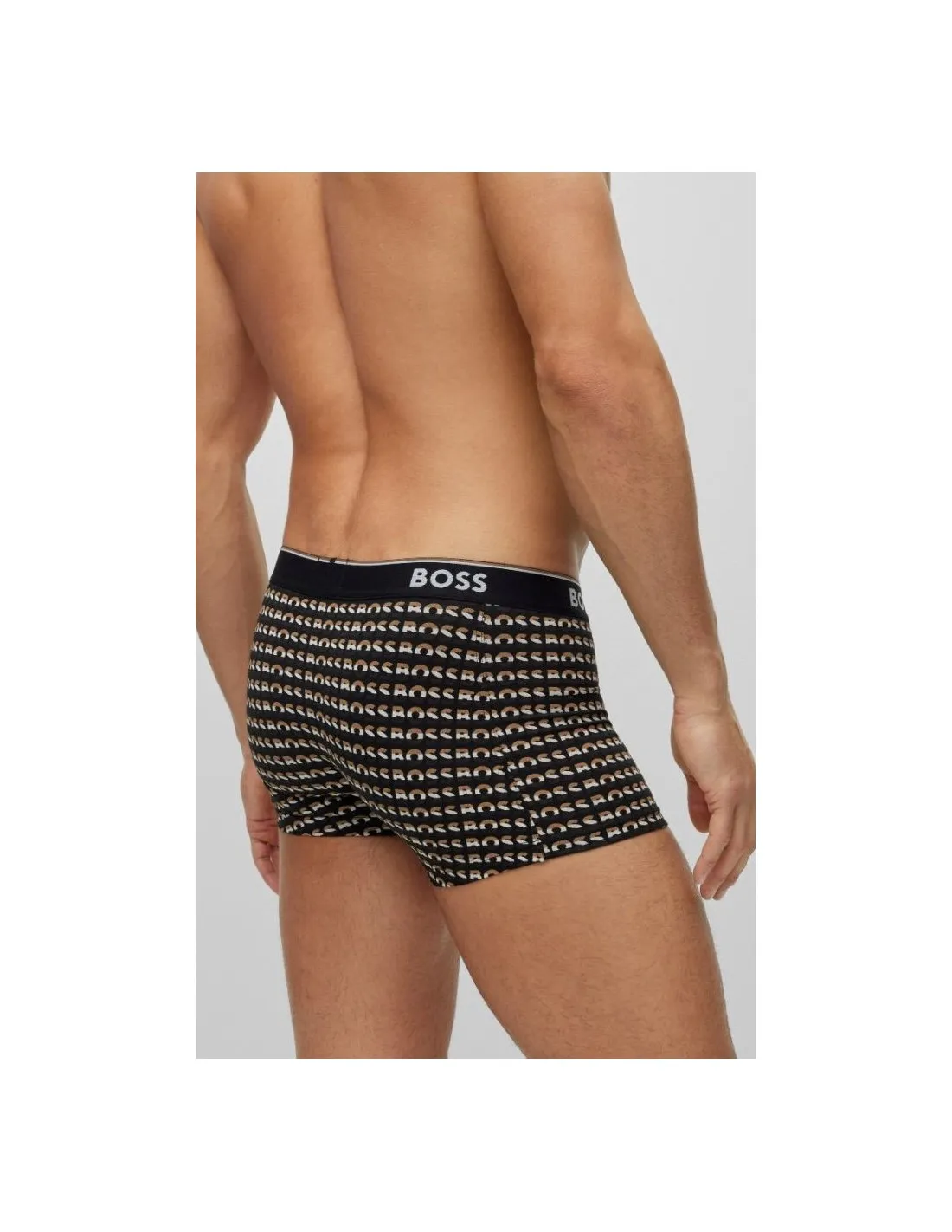 Paquete de 3 calzoncillos de algodón elástico con logo en la cintura de Boss