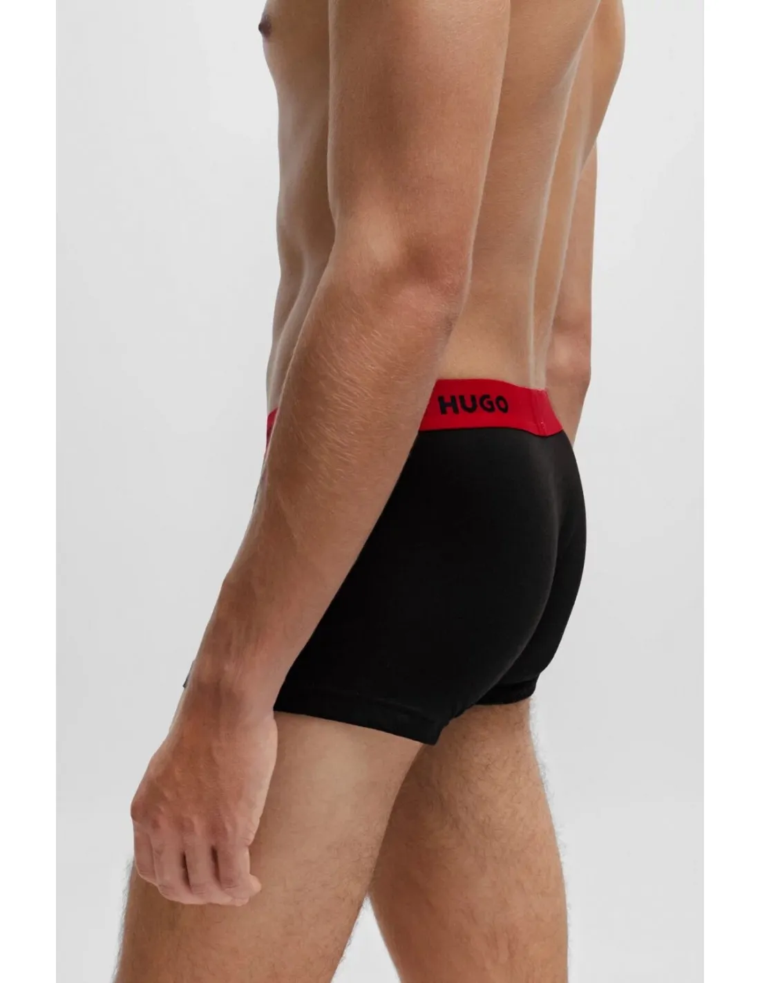 Paquete de tres calzoncillos de algodón elástico con logos en la cintura de Hugo