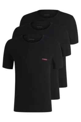 Paquete de tres camisetas interiores de algodón con logo estampado