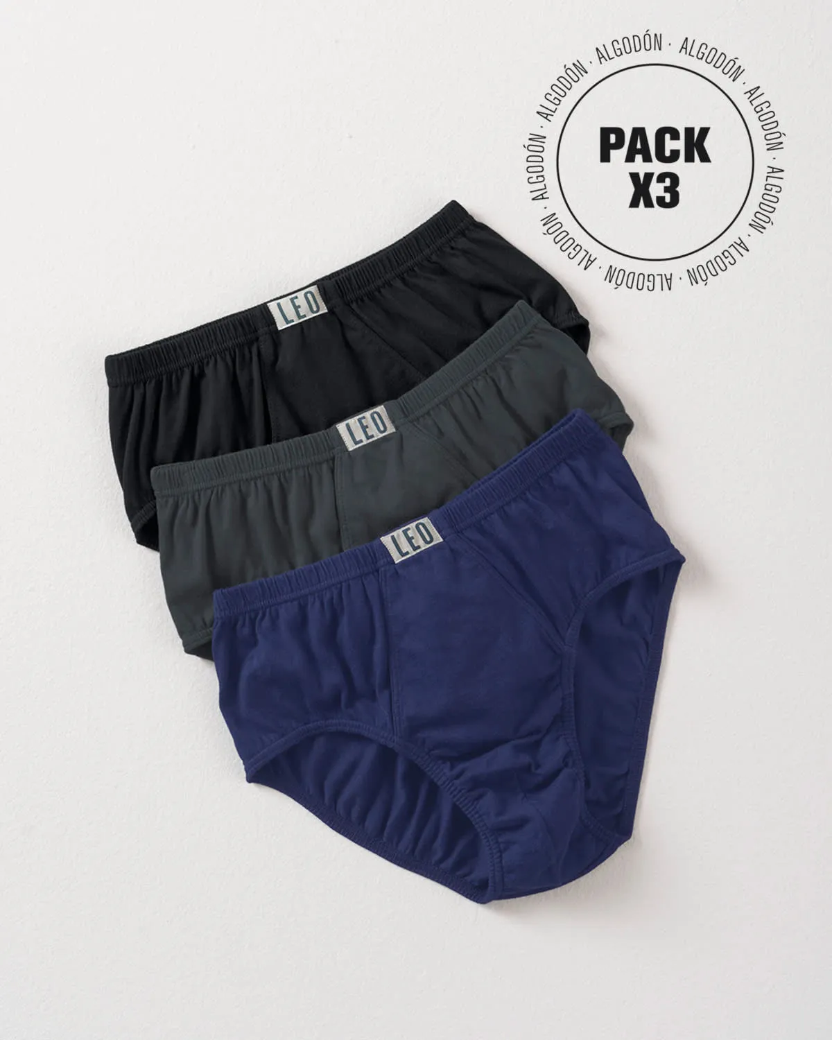 Paquete x 3 Pantaloncillos Clásicos Leo 100% en Algodón