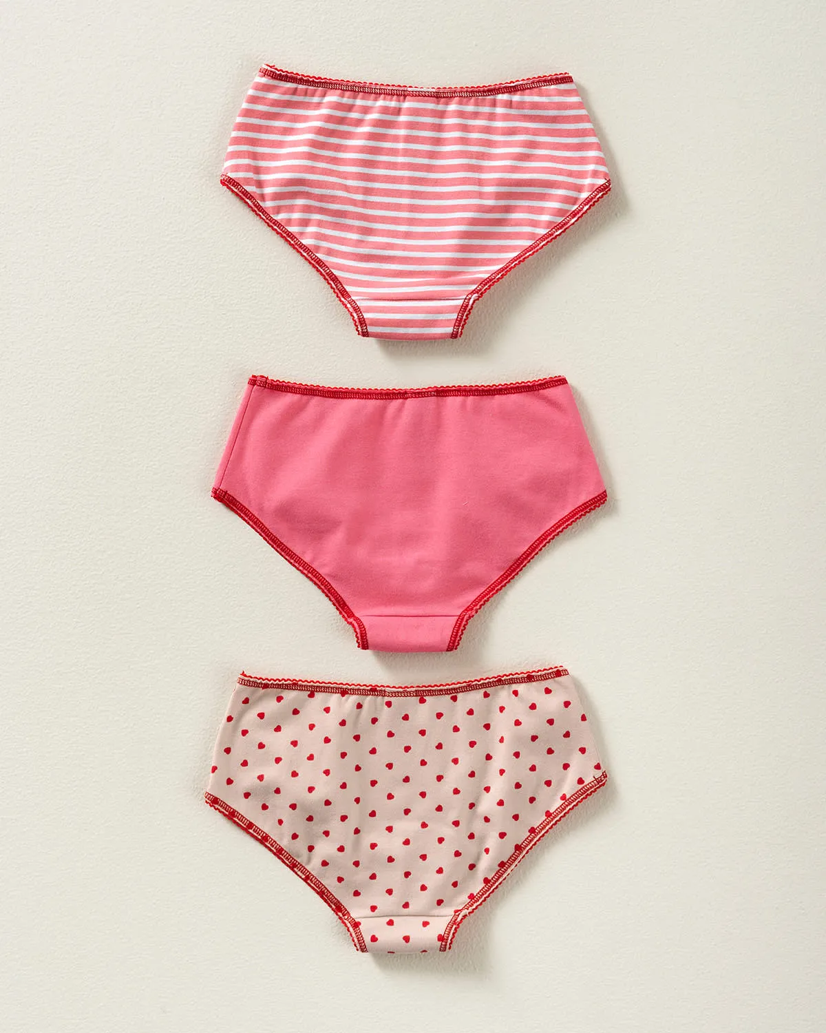 Paquete x 3 panties clásicos en algodón suave para nia